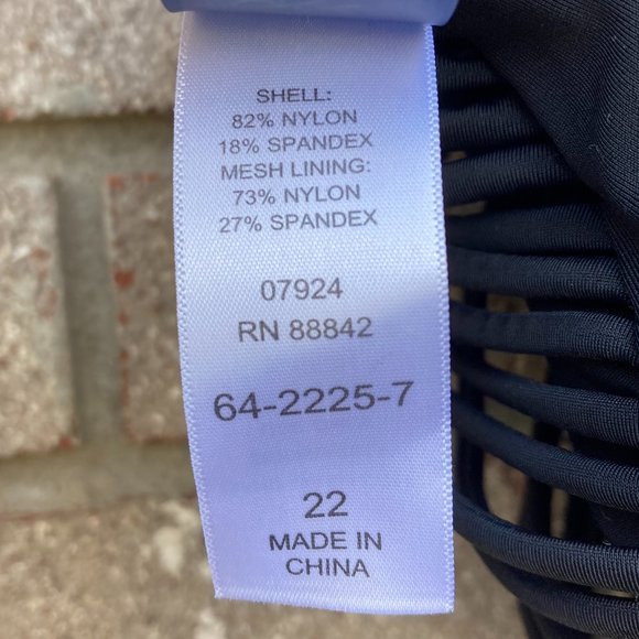 SWIM SUITS FOR ALL Black Crocheted Fringed Swim Suit Top Size 22 - Picture 8 of 8